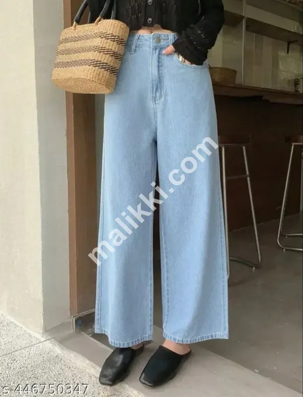 زارا خواتین اونچی کمر والی چوڑی ٹانگوں والی جینز