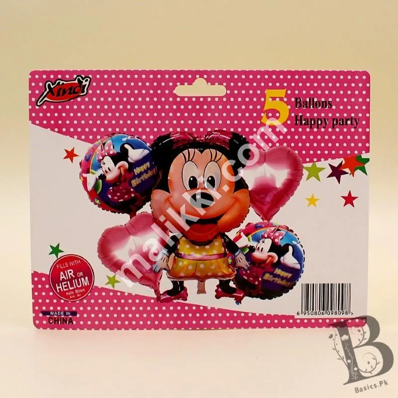 Foil Balloon Minnie Mouse pack of 5