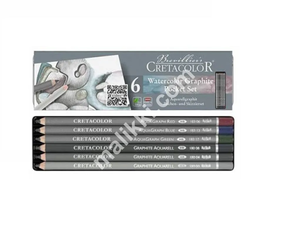 کریٹاکلر واٹر کلر گریفائٹ جیبی سیٹ 6 پی سیز