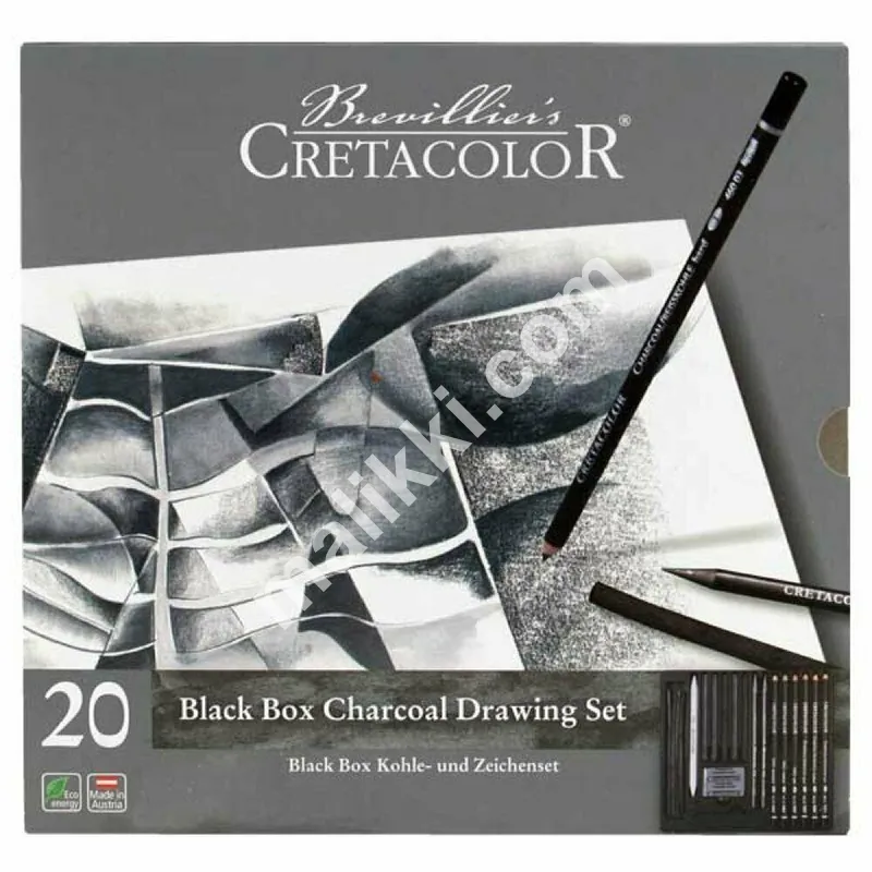 Cretacolor Black Box Charcoal Tin Drawing Set of 20