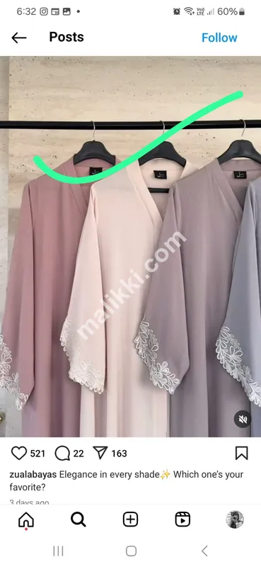 Zoom Fabric Abaya