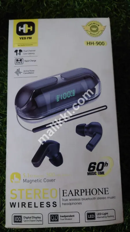 HH سٹیریو وائرلیس ائرفون 60h میوزک ٹائم میگنیٹک کور