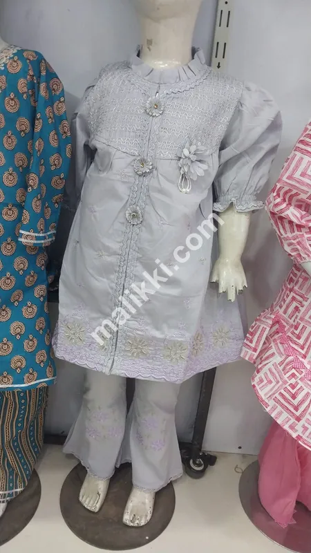 gray Casual Dress For Baby Girls