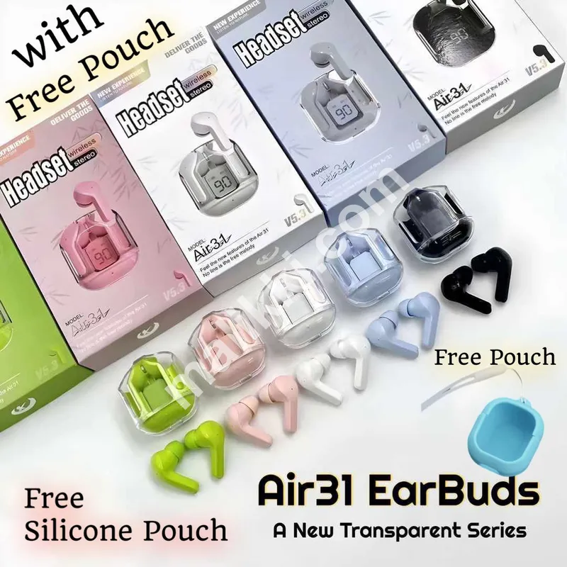 Air 31 Wireless Earbuds with Pouch – High-Quality Sound | Long Battery Life | Touch Control