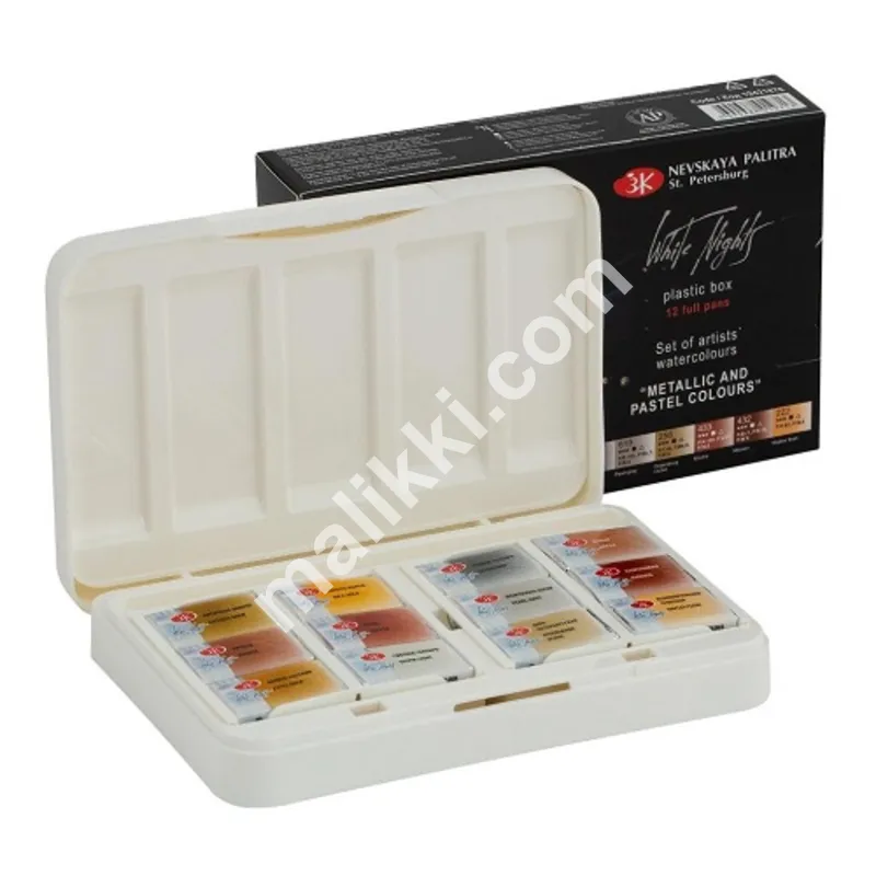 Nevskaya Palitra White Night Artists Metallic / Pastel Set 12 Pans