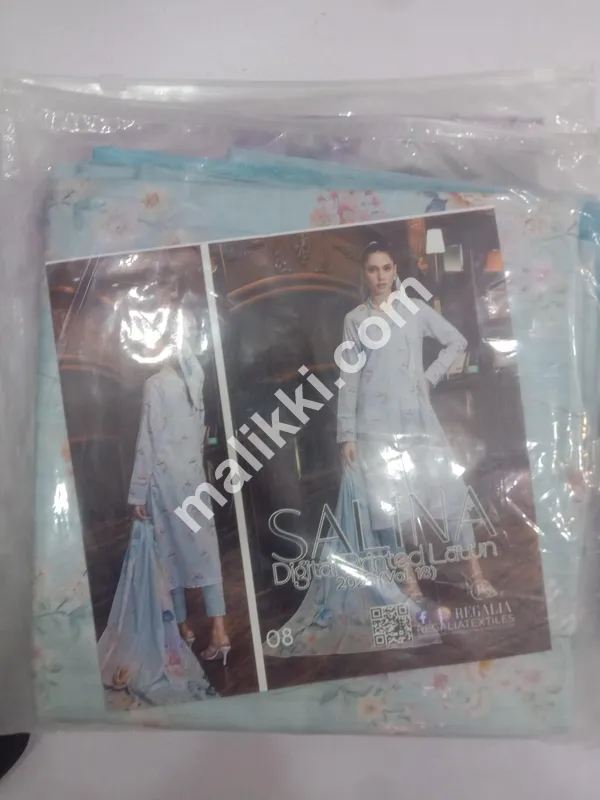 رگالیا پرنٹ شدہ لان 3 پی سیز بغیر سلے ہوئے سوٹ