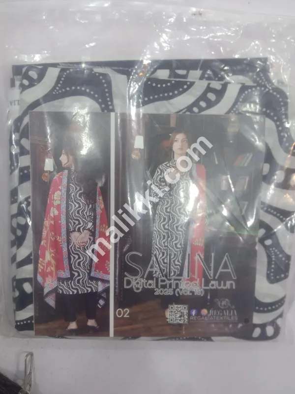 ریگیلیا ڈیجیٹل پرنٹ شدہ لان 3 پی سیز بغیر سلے ہوئے سوٹ