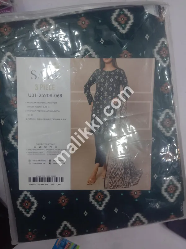 Saya Dark Color Unstiched 3 PCS Suit