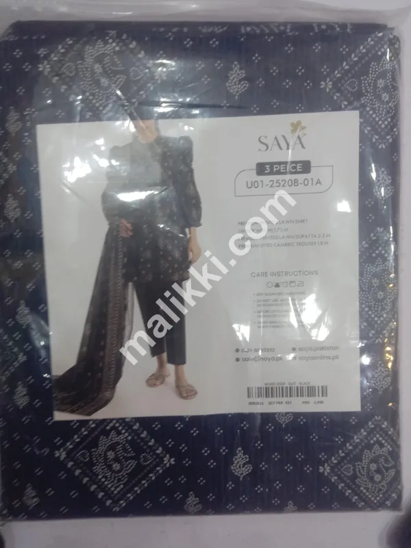 SAYA بغیر سلائی پرنٹ شدہ لان سوٹ