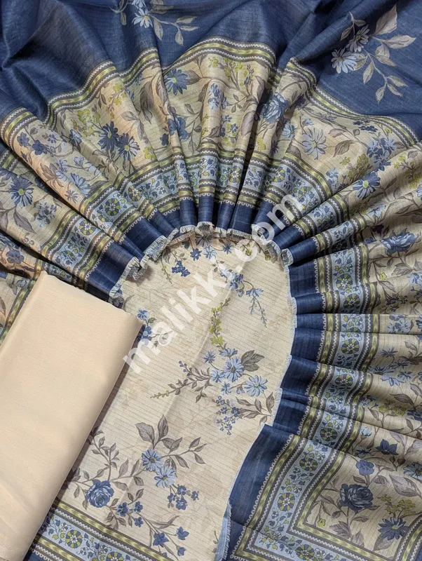 ڈیجیٹل پرنٹ شدہ لان 3 پی سی ایس انسٹیچڈ سوٹ