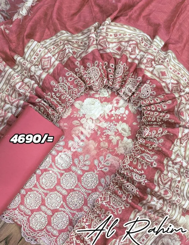 بن سعید کڑھائی والا 3 پی سی ایس بغیر سلے سوٹ