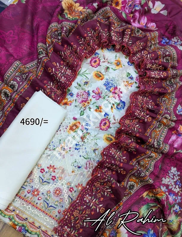 Bin Saeed Embroidered 3 PCS Unstiched Suit