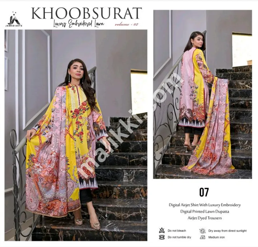 Jawed Arts Luxury Embroidered Lawn 3 PCS Unstiched Suit