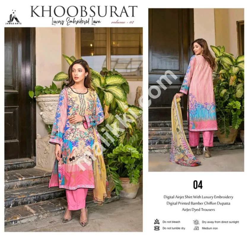 Luxury Embroidered Lawn 3 PCS Unstiched Suit