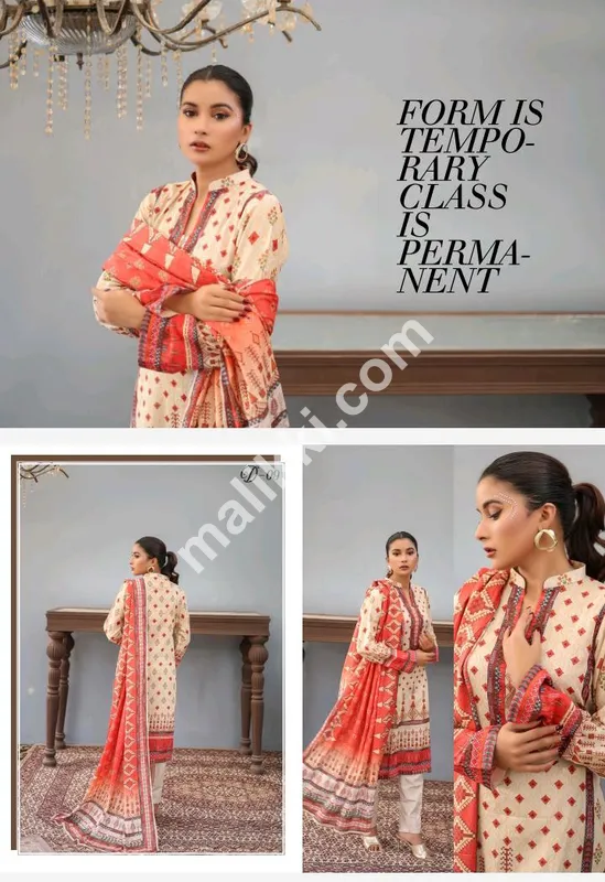 Jawed Arts Noor Bano Collection 3 PCS Unstiched Lawn Suit