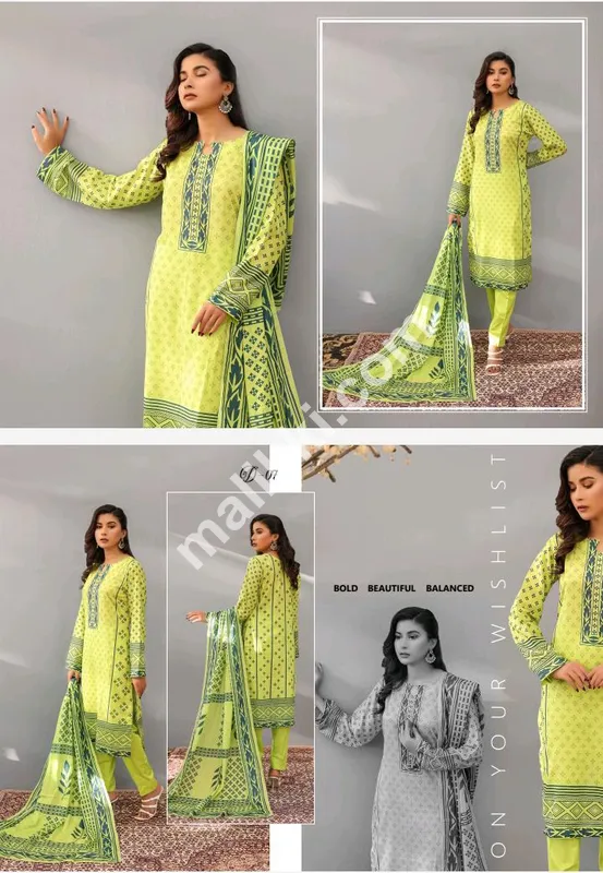 Jawed Arts Noor Bano Collection 3 PCS Unstiched Lawn Suit
