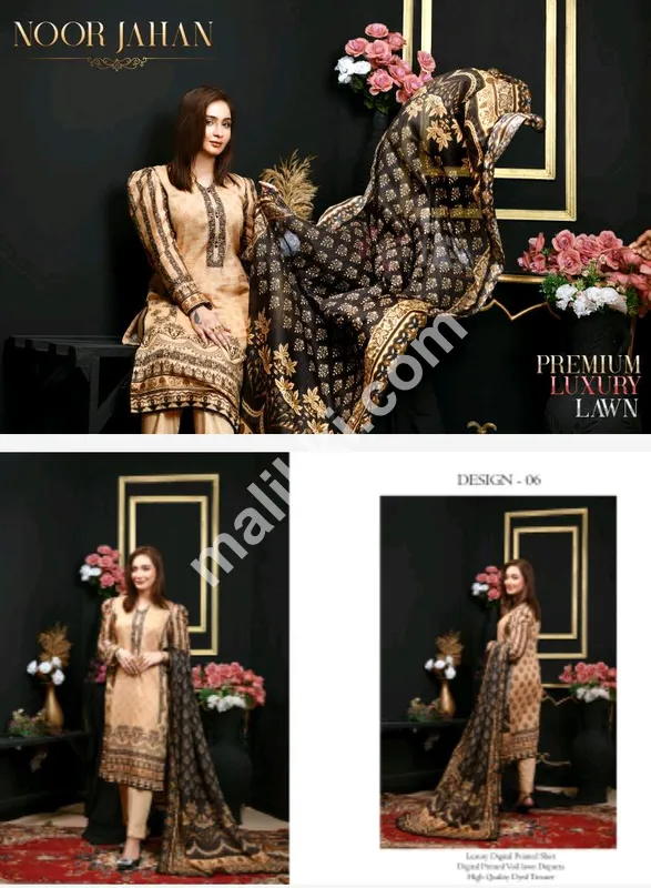 Jawer Arts Noor Jahan Collection Luxury Lawn 3 PCS Unstiched Suit