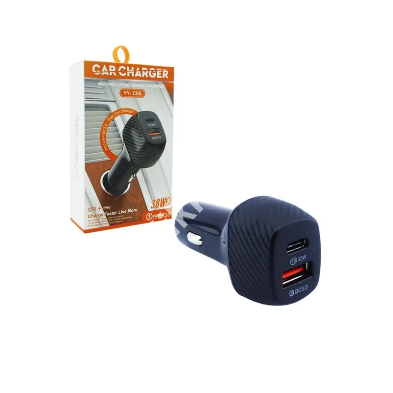 Car Charger YY-C05 38W Dual Way 18W Fast Charger