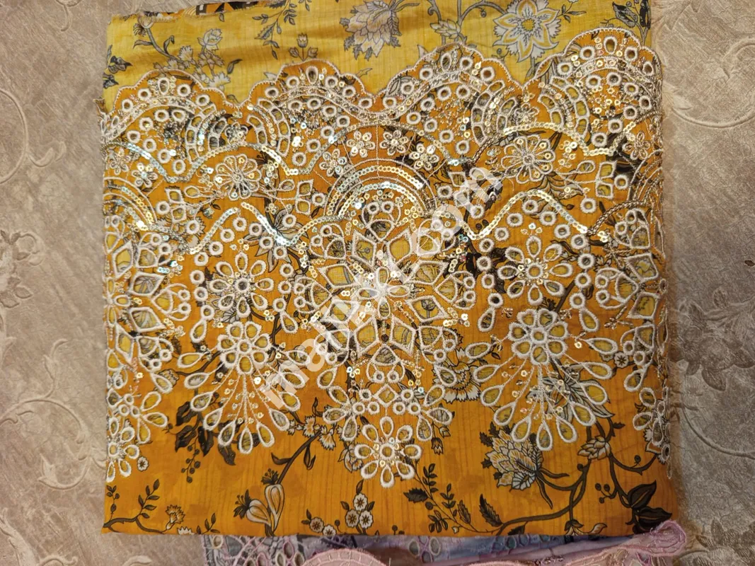 Bin Saeed Chickankari 3 PCS Unstiched Suit