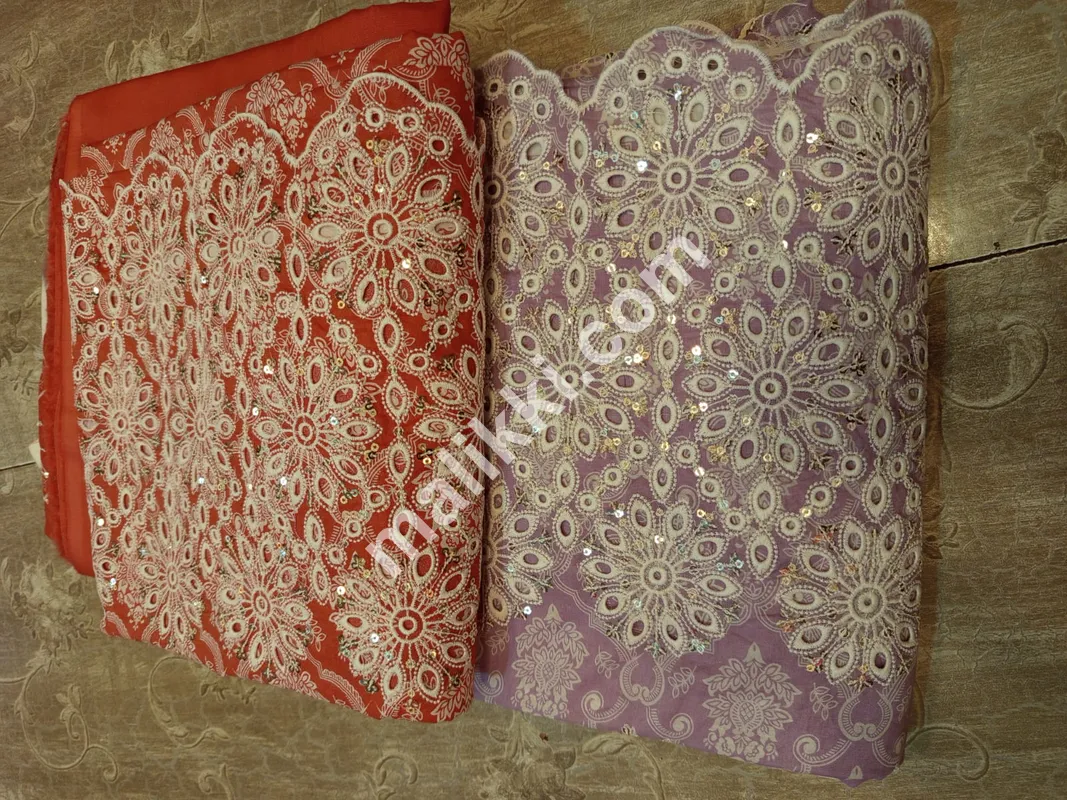 Bin Saeed Latest Chickankari 3 PCS Unstiched Suit