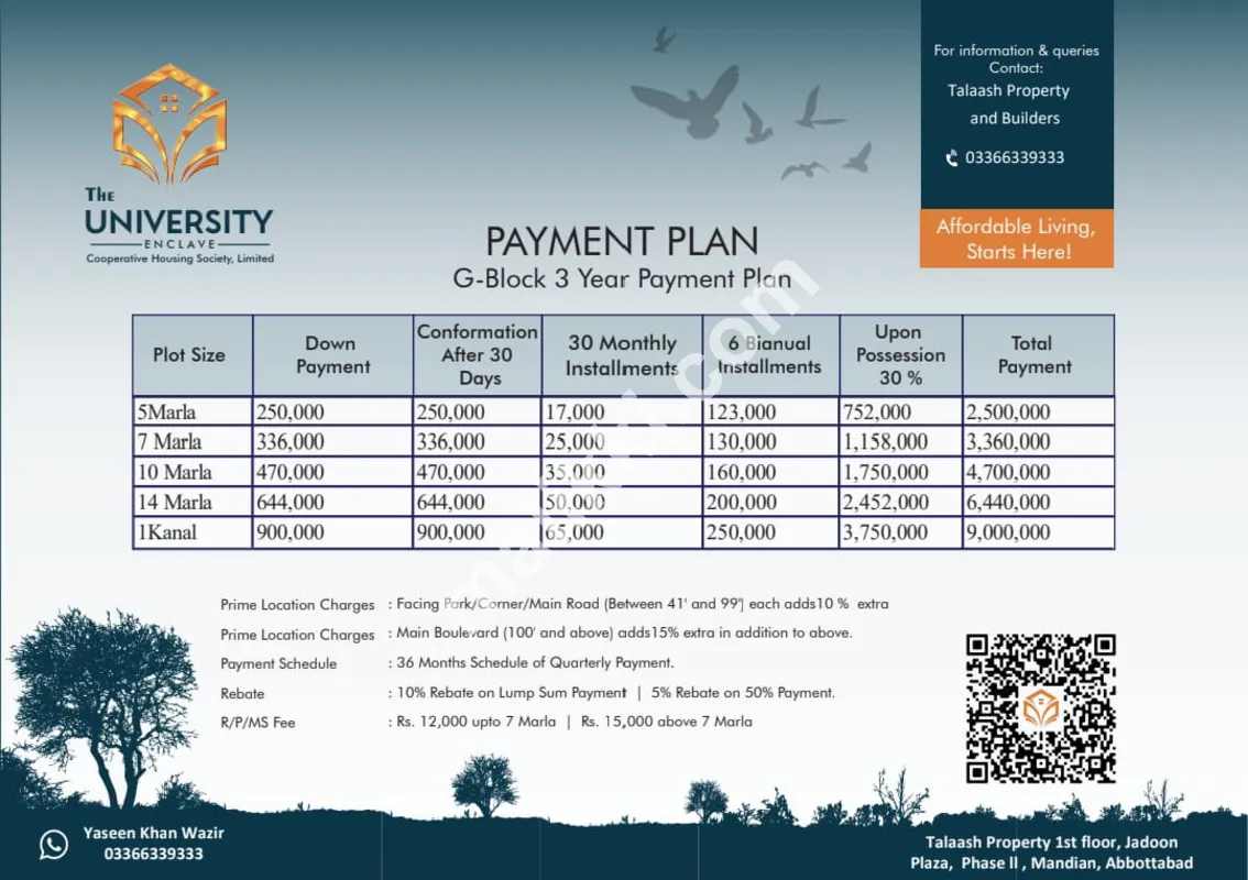 05 Marla Plot Available For Sale On 3Years Installments Plan In The University Enclave Abbottabad
