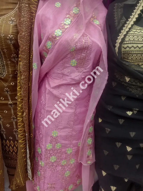 light pink Bin Saeed Pure Lawn 3 PCS Unstiched Suit