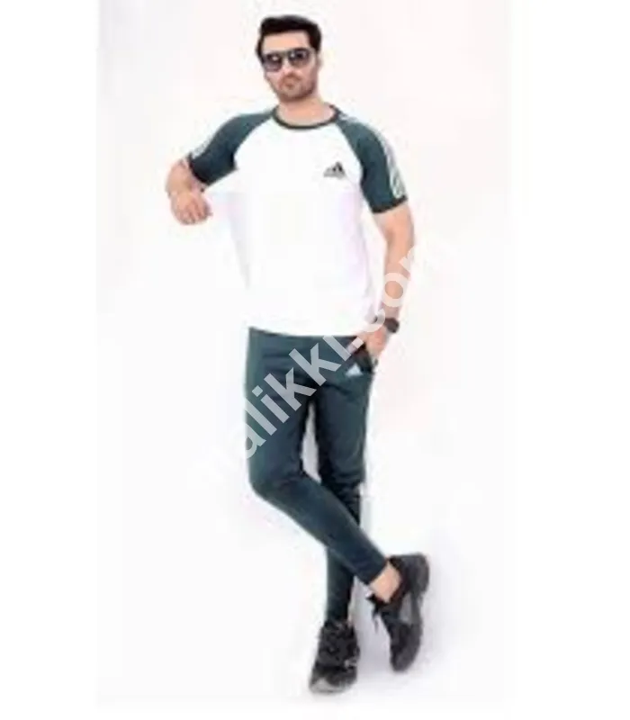 Premium Adidas Green & White Summer Tracksuit 