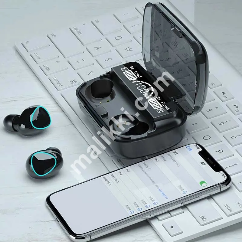 Wireless Earbuds with digital battery percentage 