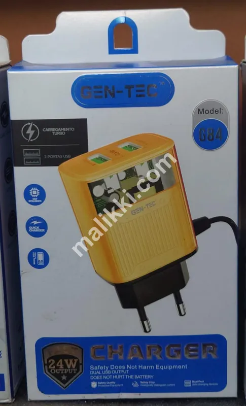 دو USB پورٹس کے ساتھ Gen Tec چارجر مائیکرو