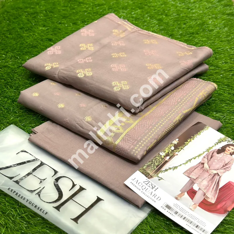 زیش جیکورڈ کلیکشن، 2025 ہلکے جامنی رنگ میں 3 پیس بغیر سلے ہوئے سوٹ برائے فروخت