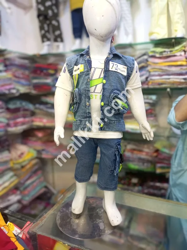 Denim 3 piece casual suit for Kids