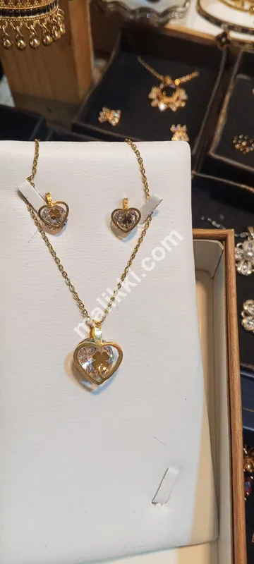 Stainless Steel Heart Style Locket Set