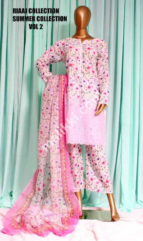 Lawn 3 Pcs Shalwar Kameez Suit for Ladies