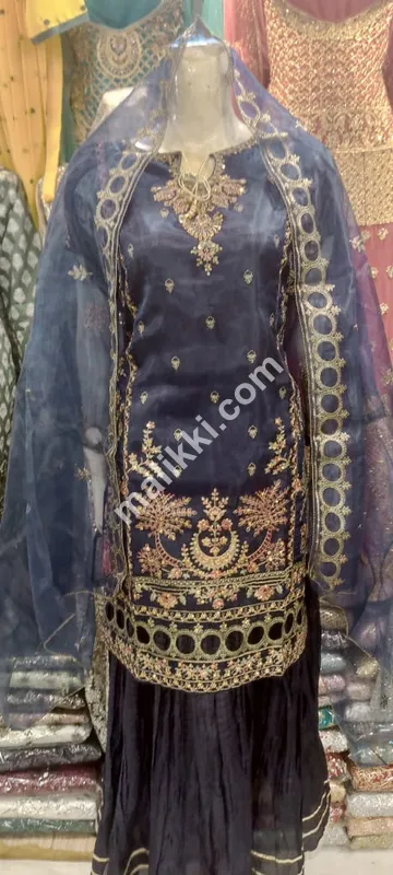 Organza 3 Pcs Flapper Suit for Ladies