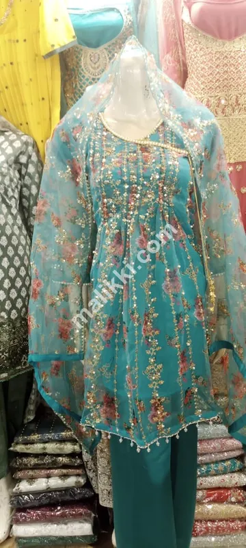 Organza 3 Pcs Fancy Suit for Ladies