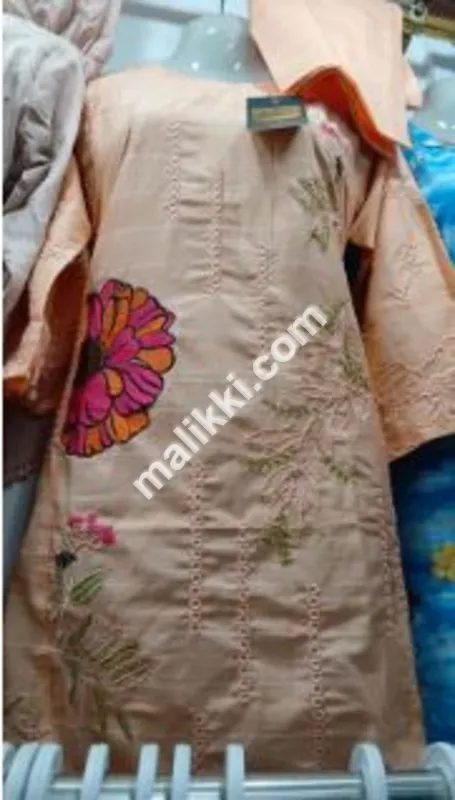 Lawn Cotton Peach Color 2 Pcs Ladies Dress