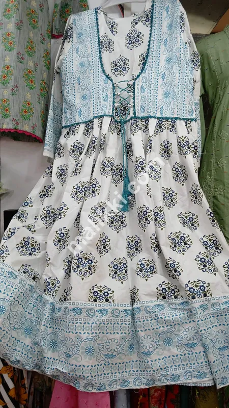 Lawn Cotton Long Frock for Ladies