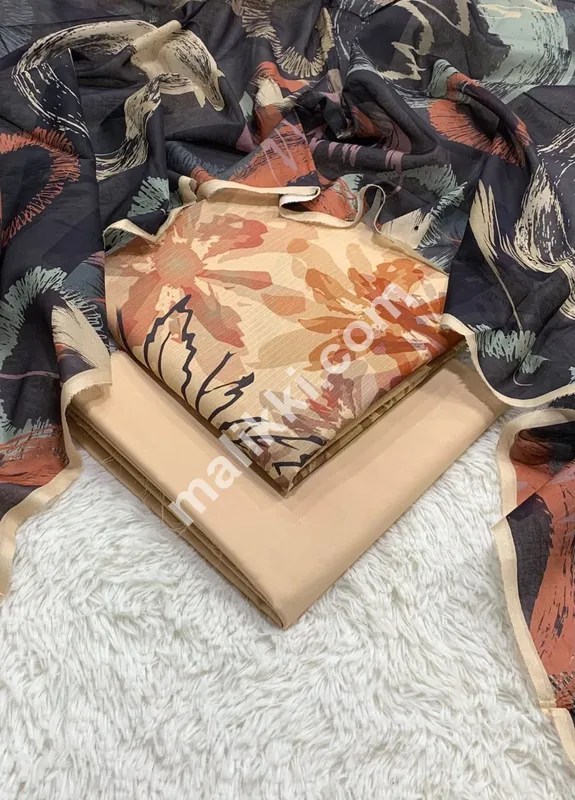 SOBIA برانڈ کا نیا فیبرک LWN بغیر سیٹ شدہ 3PC سوٹ فروخت کے لیے دستیاب ہے