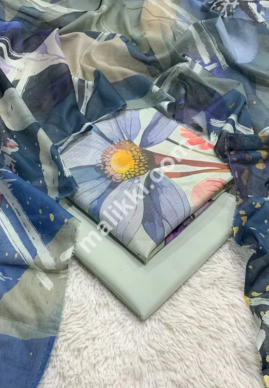 برانڈ صوبیہ وسیم پرنٹ شدہ لان 3 پی سی غیر سلائی سویٹ برائے فروخت