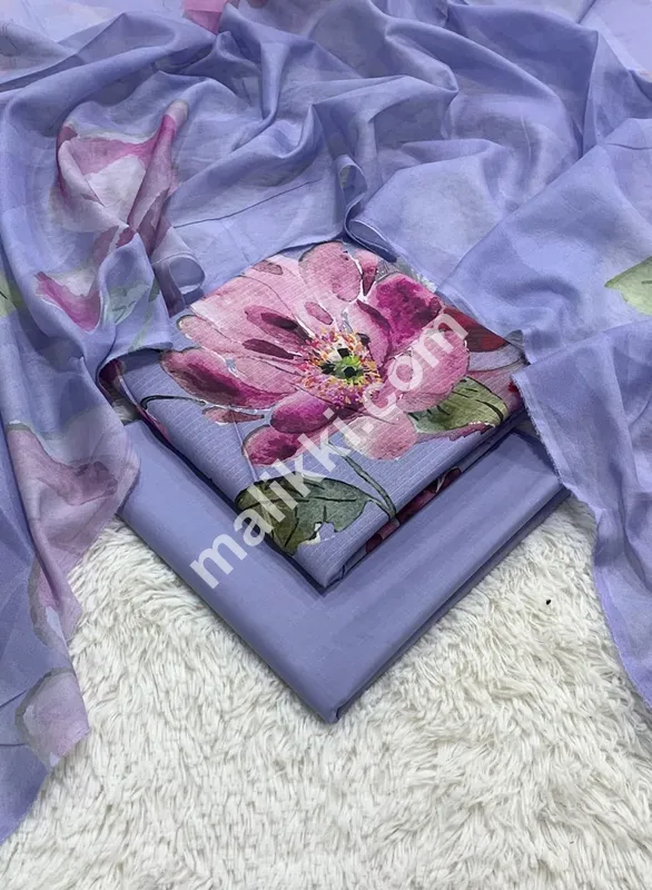  پرنٹ شدہ ڈوریا لان شرٹ اور ٹراؤزر پرنٹ شدہ لان دوپٹہ برانڈ سوبیہ وسیم 3 پی سی سوٹ 