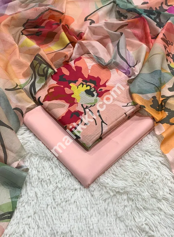 برانڈ صوبیہ وسیم پرنٹ شدہ لان کی شلوار، قمیض، دوپٹہ بغیر سلے ہوئے سوٹ برائے فروخت