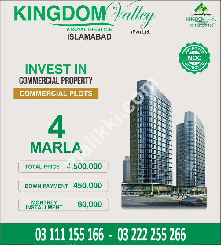 Kingdom Valley 4 Marla Commercial plot for sale 