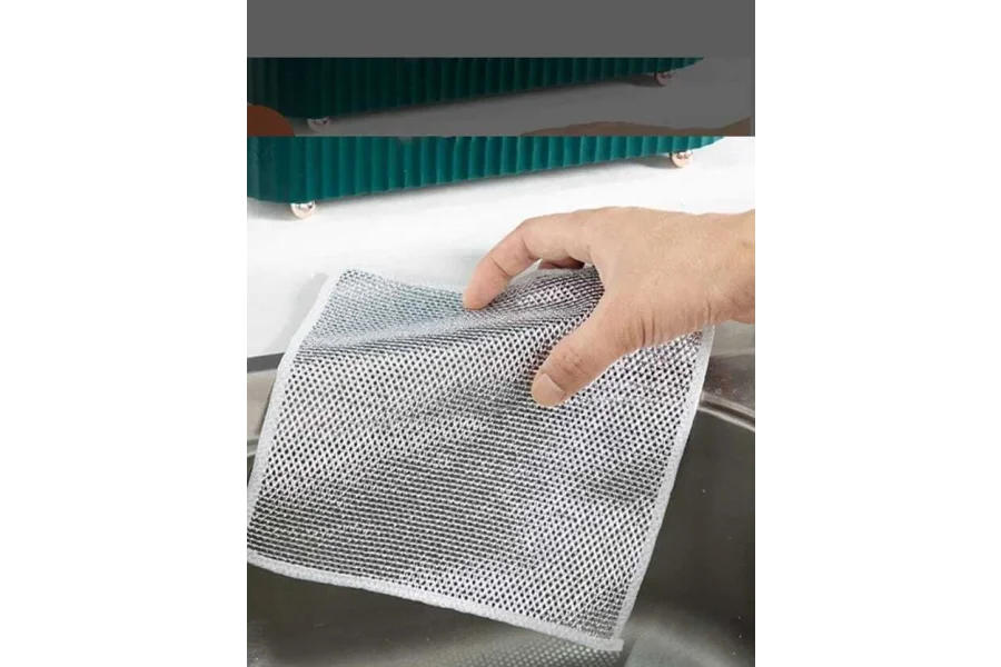 Dish Cloth Silver Wire Cleaning Wash Towel